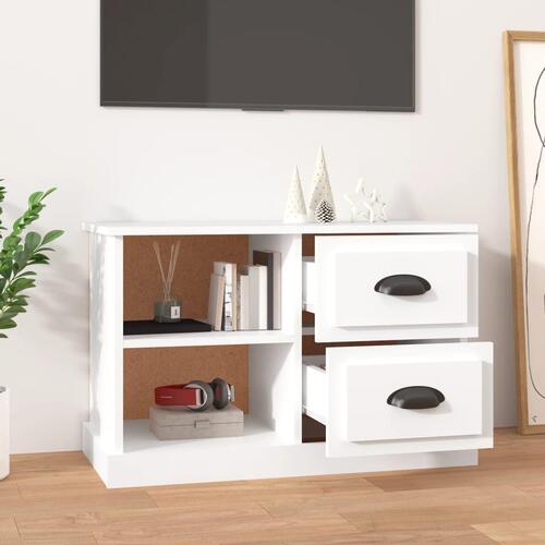 Tv-bord 73x35,5x47,5 cm konstrueret træ hvid