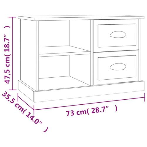 Tv-bord 73x35,5x47,5 cm konstrueret træ hvid