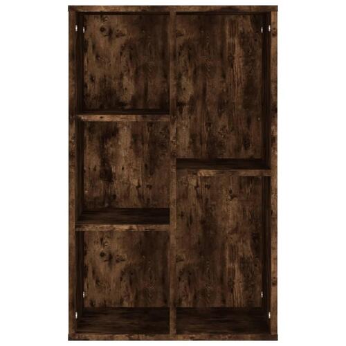 Bogreol/skænk 50x25x80 cm konstrueret træ røget egetræ