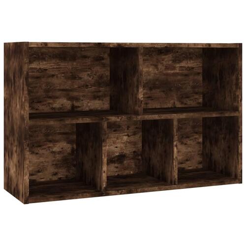 Bogreol/skænk 50x25x80 cm konstrueret træ røget egetræ