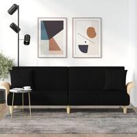 Sovesofa med armlæn stof sort