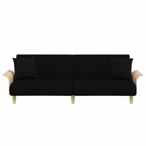 Sovesofa med armlæn stof sort