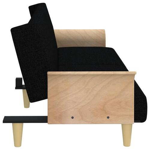 Sovesofa med armlæn stof sort