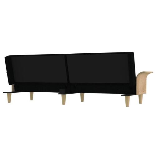Sovesofa med armlæn stof sort