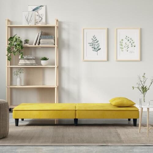 Sovesofa velour gul