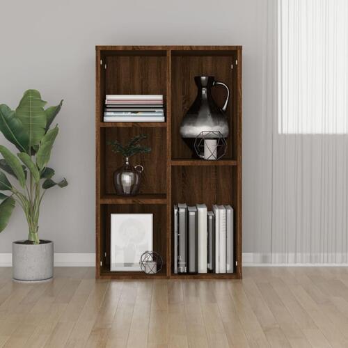 Bogreol/skænk 50x25x80 cm konstrueret træ brun egetræsfarve