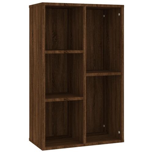 Bogreol/skænk 50x25x80 cm konstrueret træ brun egetræsfarve