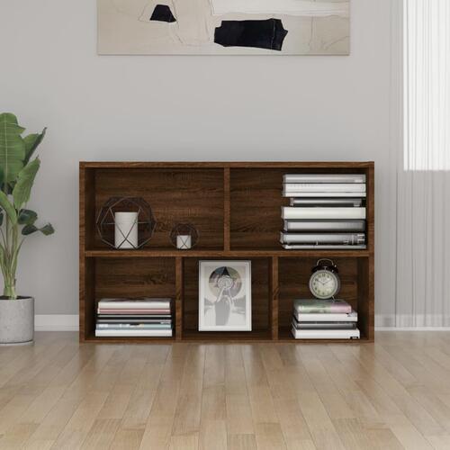 Bogreol/skænk 50x25x80 cm konstrueret træ brun egetræsfarve