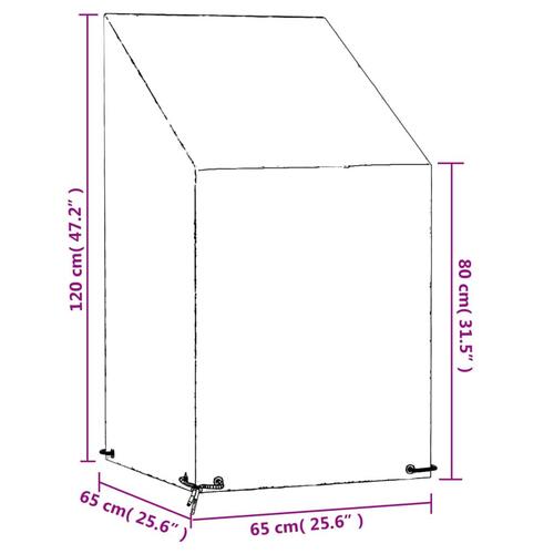Overtræk til havestole 65x65x80/120 cm 8 øjer polyethylen
