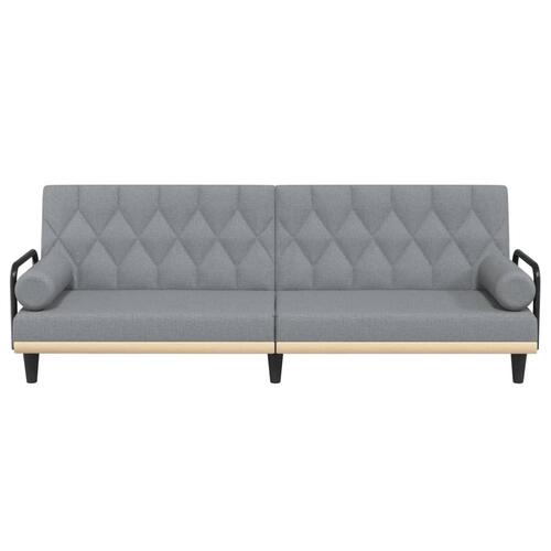 Sovesofa med armlæn stof lysegrå