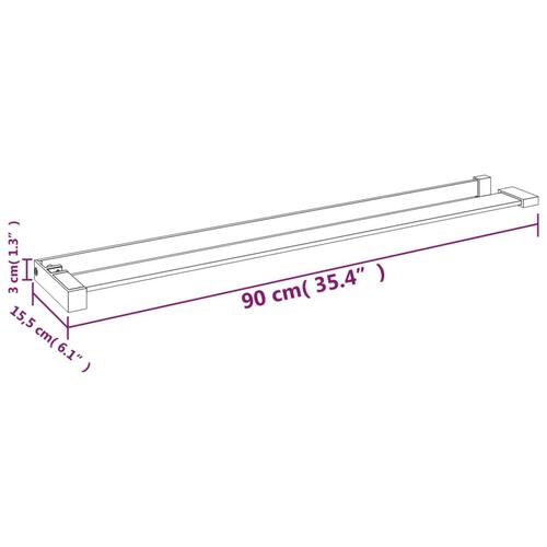 Brusehylde til brusevæg 90 cm aluminium sort
