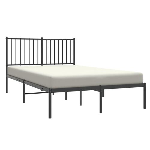 Sengeramme med sengegavl 120x200 cm metal sort
