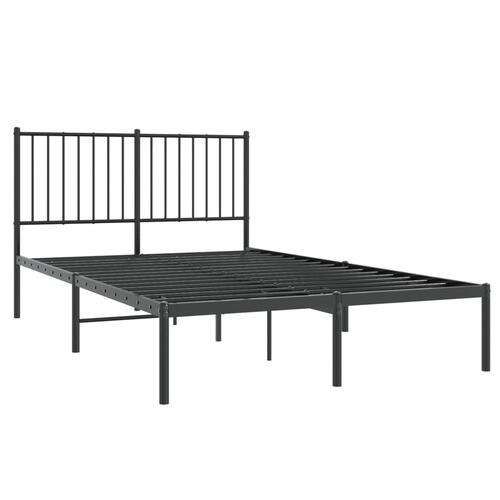 Sengeramme med sengegavl 120x200 cm metal sort