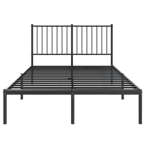 Sengeramme med sengegavl 120x200 cm metal sort