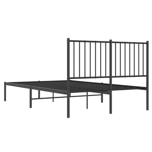 Sengeramme med sengegavl 120x200 cm metal sort