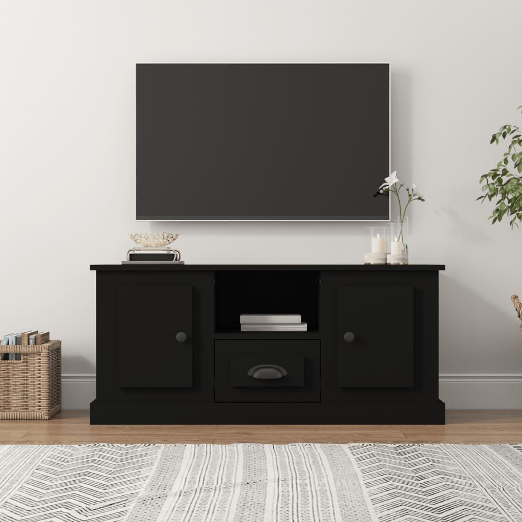Tv-bord 100x35,5x45 cm konstrueret træ sort