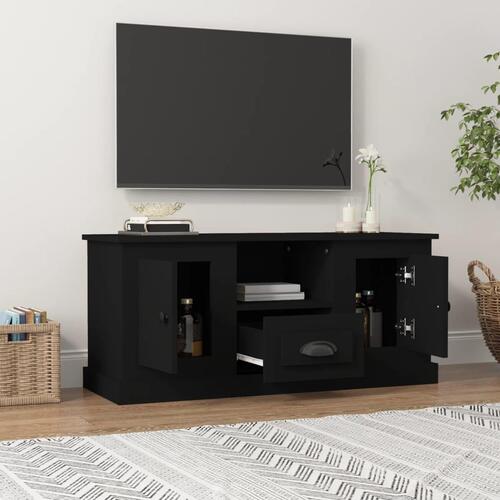 Tv-bord 100x35,5x45 cm konstrueret træ sort