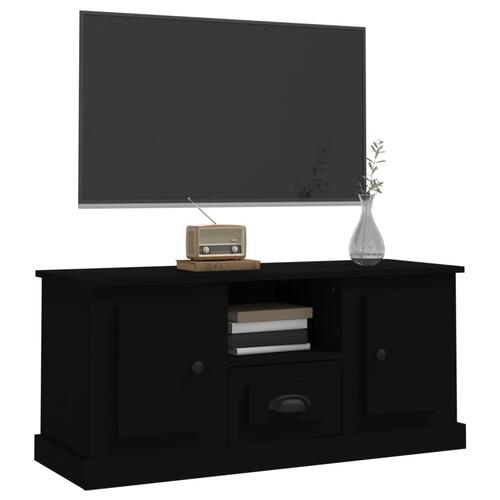Tv-bord 100x35,5x45 cm konstrueret træ sort