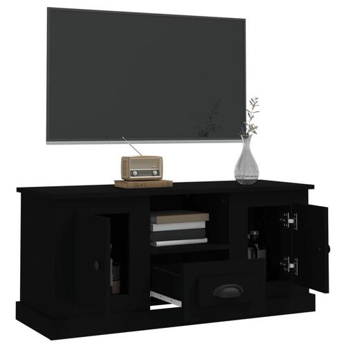 Tv-bord 100x35,5x45 cm konstrueret træ sort
