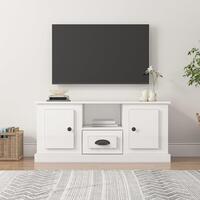 Tv-bord 100x35,5x45 cm konstrueret træ hvid højglans
