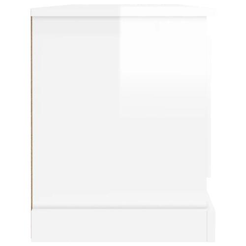 Tv-bord 100x35,5x45 cm konstrueret træ hvid højglans