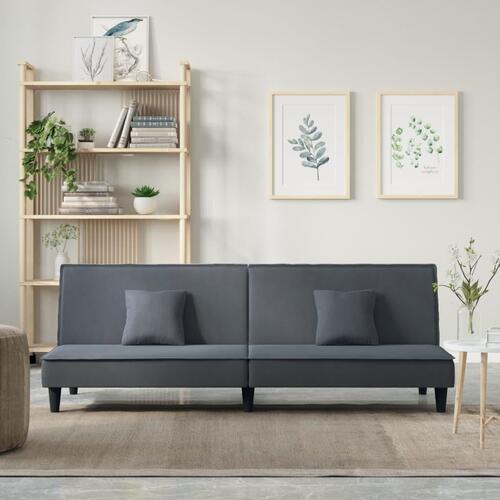 Sovesofa velour mørkegrå