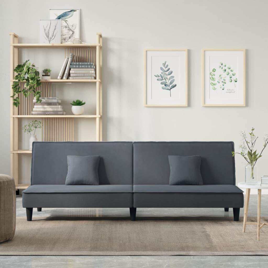 Sovesofa velour mørkegrå