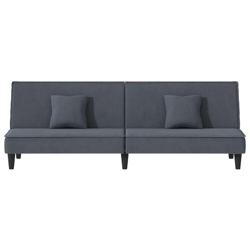 Sovesofa velour mørkegrå
