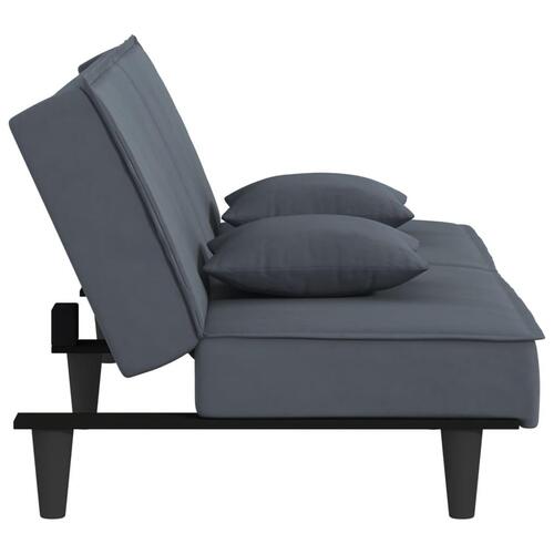 Sovesofa velour mørkegrå
