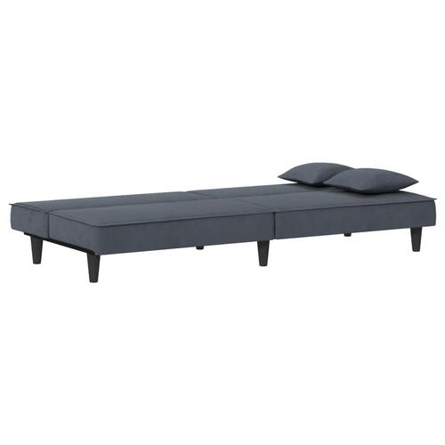 Sovesofa velour mørkegrå