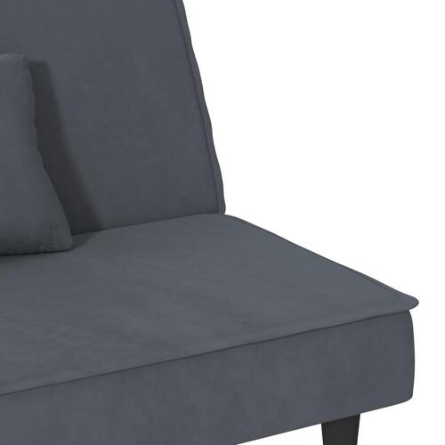 Sovesofa velour mørkegrå