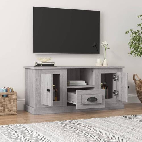 Tv-bord 100x35,5x45 cm konstrueret træ grå sonoma-eg
