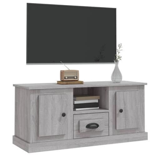 Tv-bord 100x35,5x45 cm konstrueret træ grå sonoma-eg