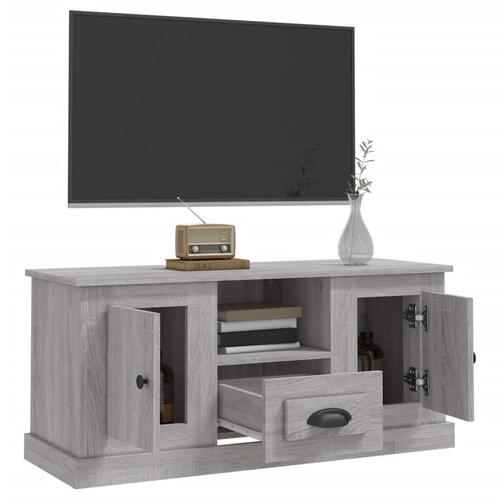 Tv-bord 100x35,5x45 cm konstrueret træ grå sonoma-eg