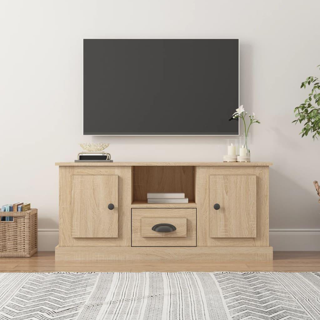Tv-bord 100x35,5x45 cm konstrueret træ sonoma-eg