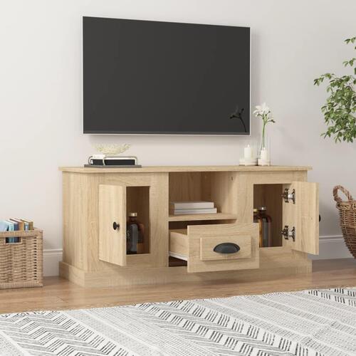 Tv-bord 100x35,5x45 cm konstrueret træ sonoma-eg