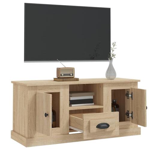 Tv-bord 100x35,5x45 cm konstrueret træ sonoma-eg