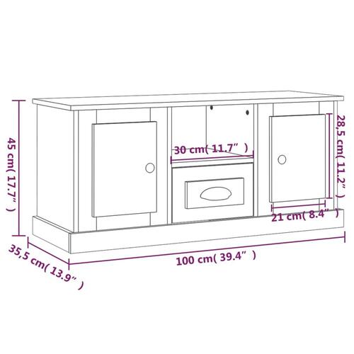 Tv-bord 100x35,5x45 cm konstrueret træ sonoma-eg