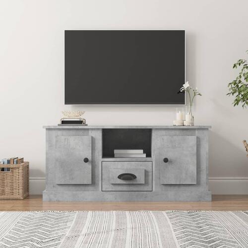 Tv-bord 100x35,5x45 cm konstrueret træ betongrå