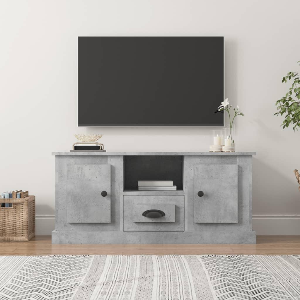 Tv-bord 100x35,5x45 cm konstrueret træ betongrå
