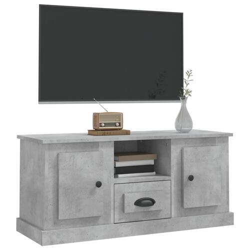 Tv-bord 100x35,5x45 cm konstrueret træ betongrå
