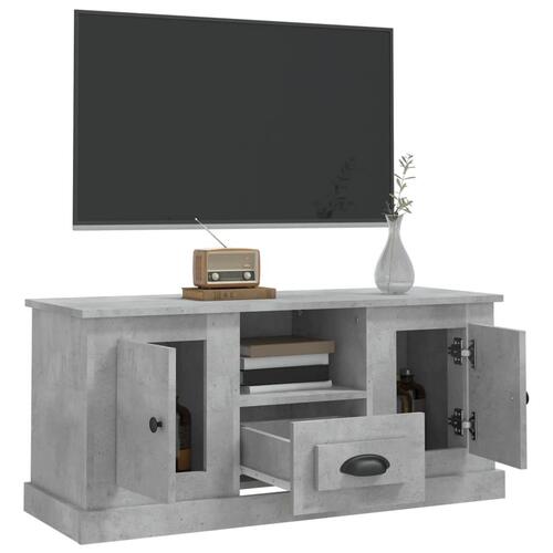 Tv-bord 100x35,5x45 cm konstrueret træ betongrå