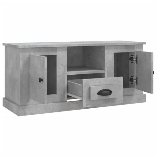 Tv-bord 100x35,5x45 cm konstrueret træ betongrå