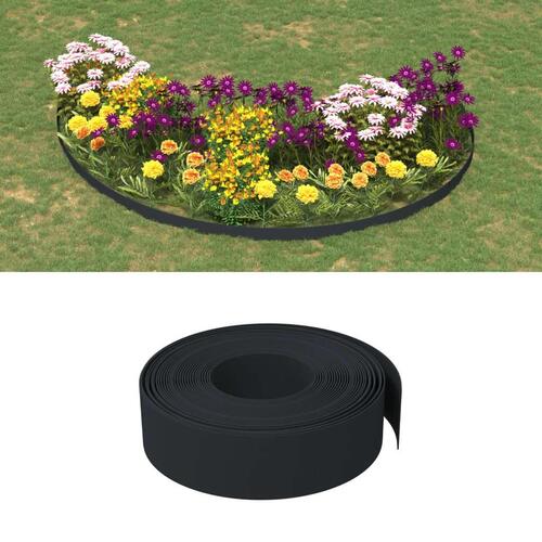 Græskant 10 m 15 cm polyethylen sort