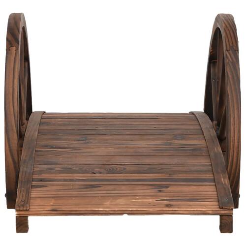 Havebro med halve hjul 99x50x38 cm massivt fyrretræ