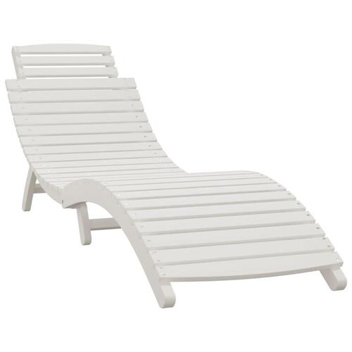 Liggestole 2 stk. 184x55x64 cm massivt akacietræ hvid