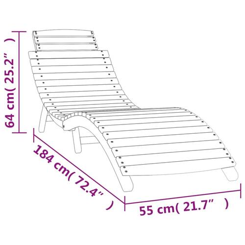 Liggestole 2 stk. 184x55x64 cm massivt akacietræ hvid