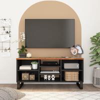 Tv-bord 100x33x46 cm massivt genbrugstræ og konstrueret træ