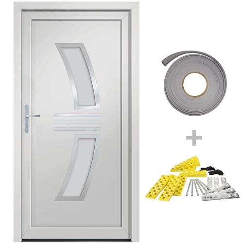Hoveddør 98x208 cm PVC hvid