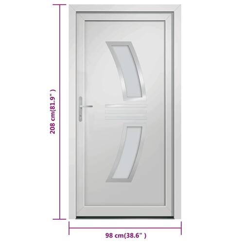 Hoveddør 98x208 cm PVC hvid
